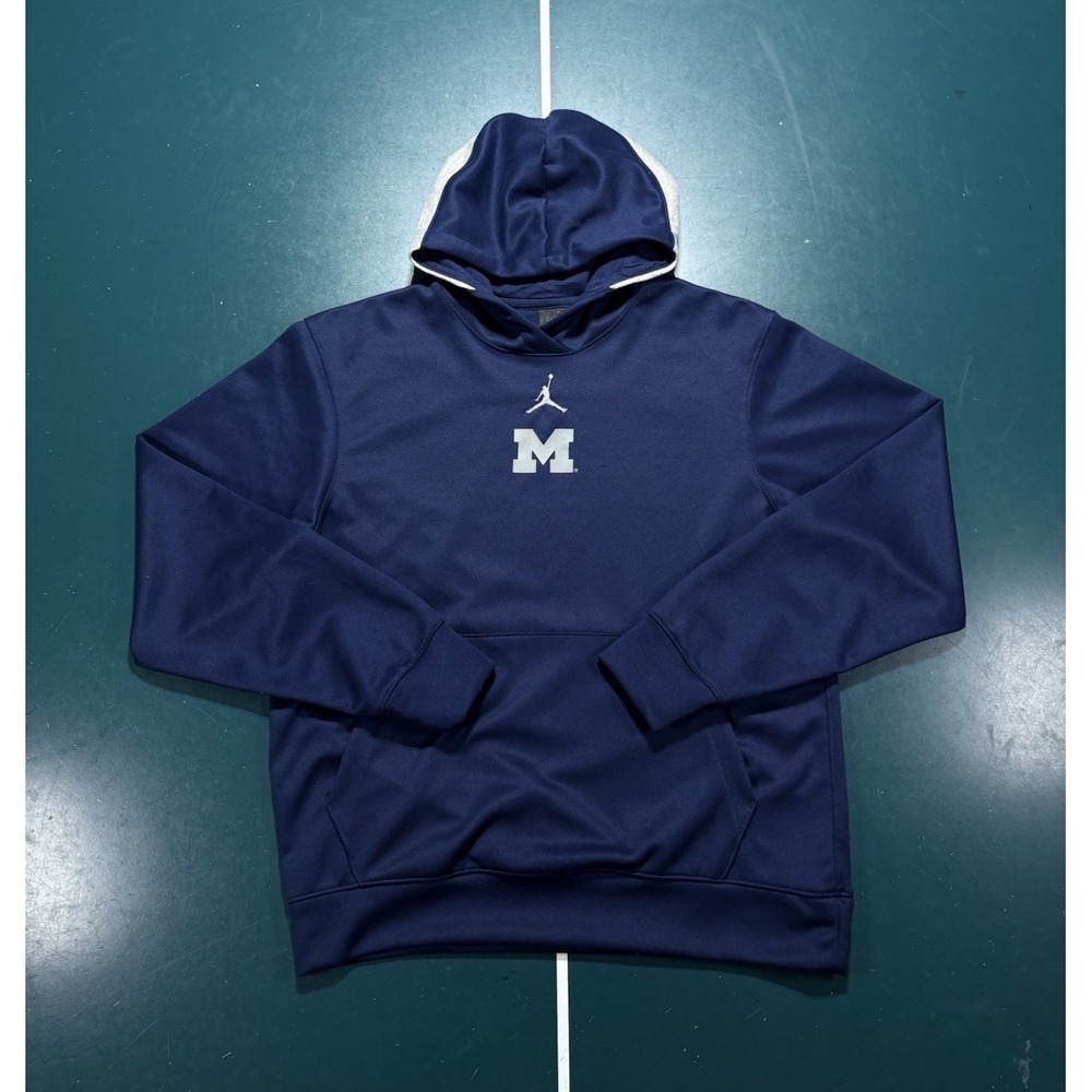 Nike Air Jordan Michigan Wolverines Hoodie Sweatshirt Men's Small‎ Navy Blue